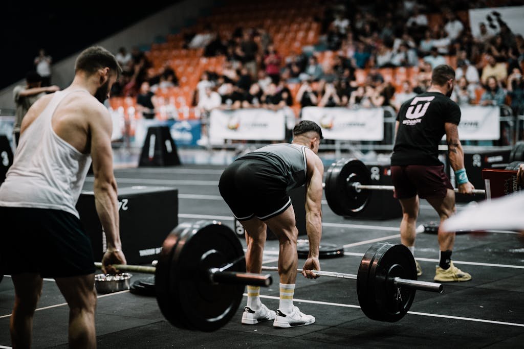 Men in a Weightlifting Competition