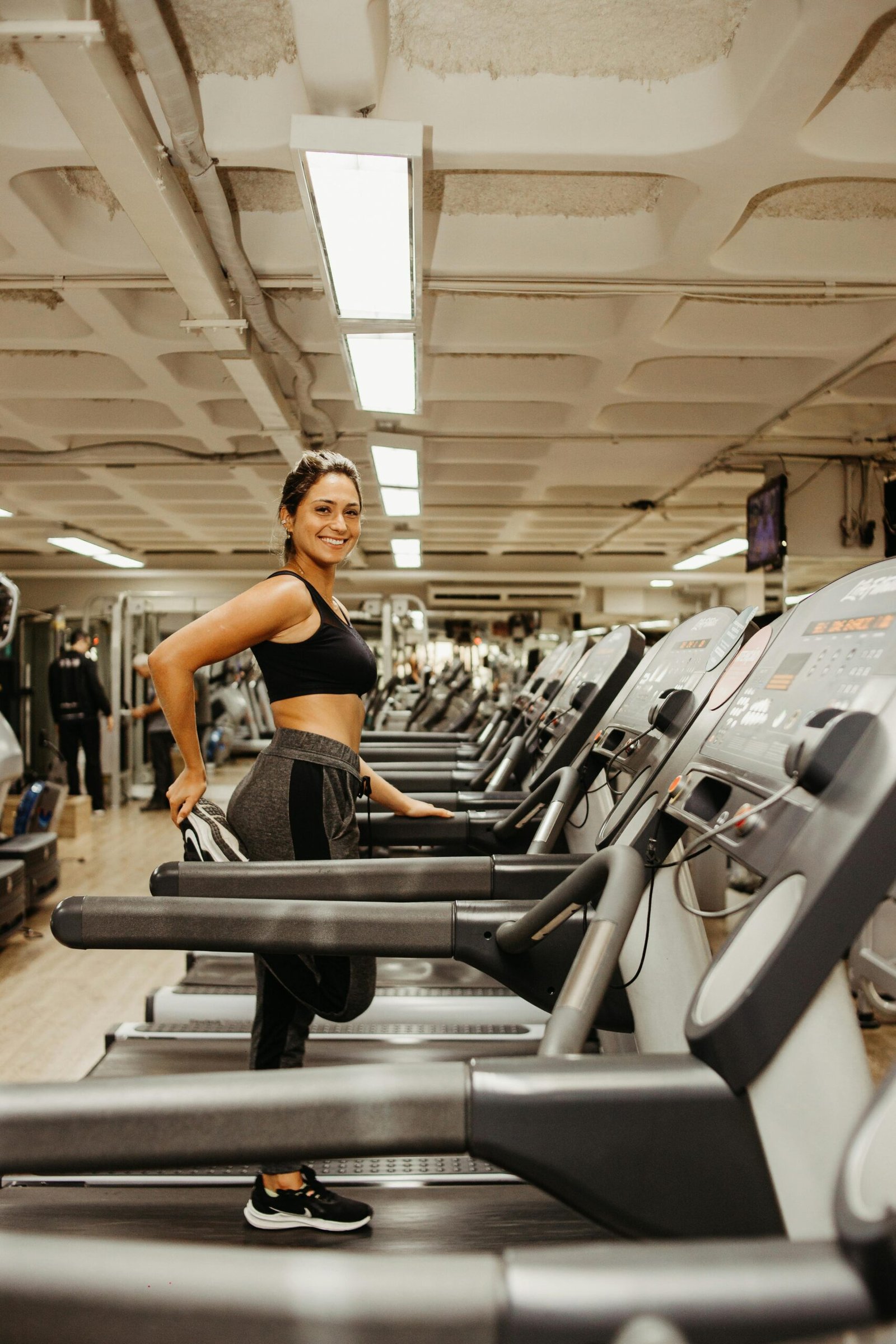 A woman on treadmill